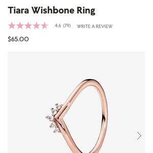 Pandora Rose Gold Tiara Wishbone Ring